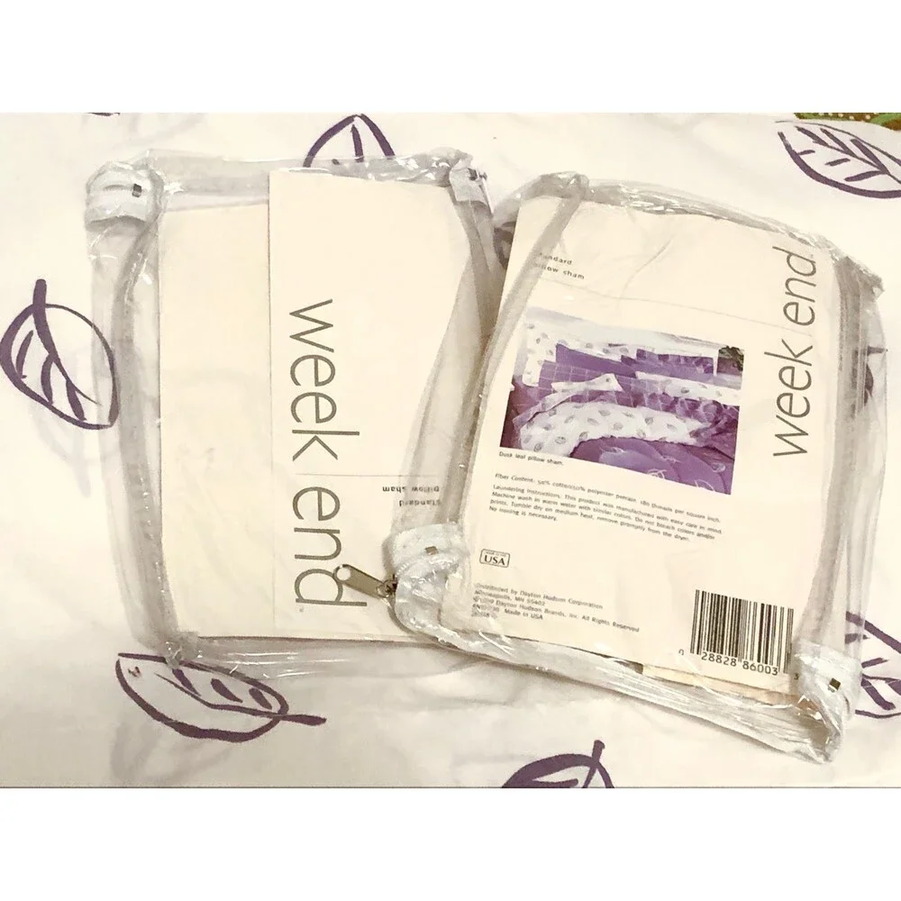 Week End White & Purple Leaf Pattern Throw Decoration Pillows Bed Couch Home